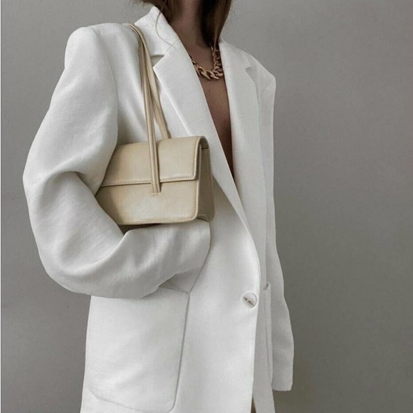 Zara white blazer with patch pockets - Picture 1 of 14
